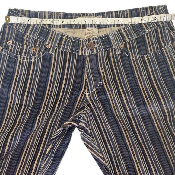 Jou Jou Striped Corduroy Flare Pants Y2K Low Rise 28x31 Festival Rare NWT size 5 - Picture 6 of 13